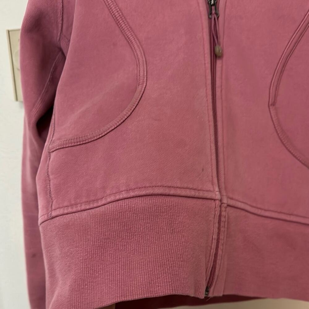Lululemon Athletica Pink Zip-Up Jacket Cotton Stretch THICK Raspberry Cream - Picture 6 of 7